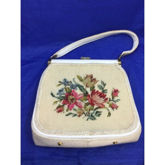 Vintage Mid Century Mod Designer Needlepoint Purse JR Florida 26082 - Picture 2 of 10